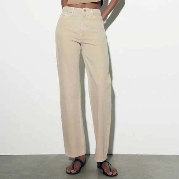 PANTALON MASCULIN DROIT À NERVURES - Beige clair Canada